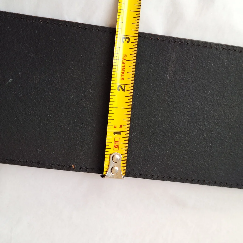 Club Monaco Embossed wide black leather belt S